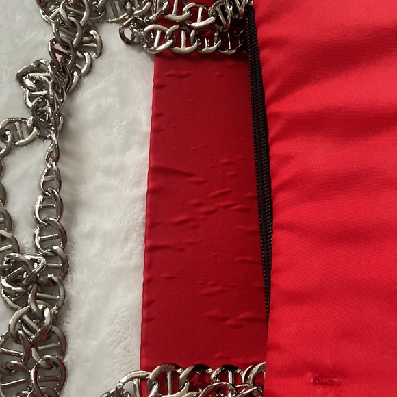 Authentic PRADA large red nylon tote with chain strap - Picture 17 of 17